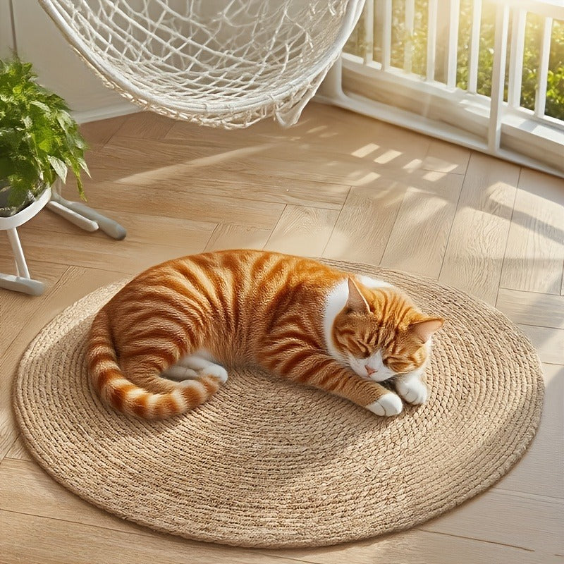 Sisal Sofa Protector Cat Scratch Mat – Universal Anti-Scratch Claw Cover for Cats & Dogs, Furniture Protector Pad for Sofa, Couch & Chair, 13.78" or 15.74" Square