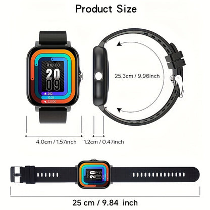 Bluetooth Calling Smartwatch with 1.83" Full Touch Screen, Multiple Sport Modes, Music Control & Sedentary Reminder – Fitness Tracker Watch Compatible with Android & iPhone for Men and Women, Dual Strap