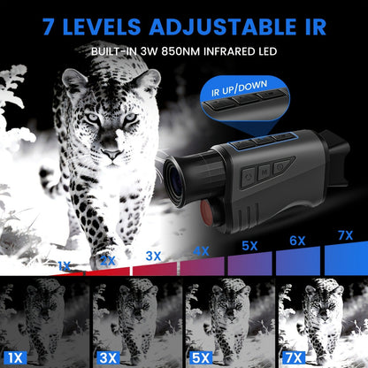 Night Vision Monocular 10x40 IR – 16x Digital Zoom, 32GB Card