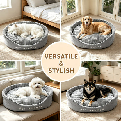 Furry Round Pet Bed for Dogs & Cats - Soft Warm Washable Dog Bed with Anti-Slip Base, Foldable Breathable Plush Cat Bed Mattress for Small Medium Large Pets, Indoor Dog Cage Pad, Sizes M-XXL