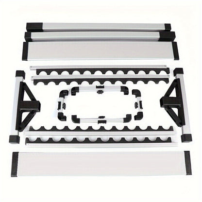 Aluminum Fishing Rod Holder Rack Holds Up to 24 Rods, Portable Lightweight Rust-Resistant Rod Stand with Cushioned Holders & Carrying Handle, Freestanding Fishing Pole Organizer for Garage Cabin Home
