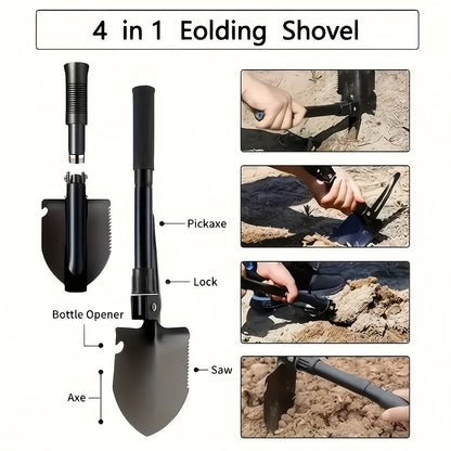 Survival Gear Kit Emergency Tool Set – Outdoor Multifunctional Camping Axe, Survival Shovel & Flint Fire Starter, 12pcs Basic or 158pcs Full Kit for Hiking, Hunting, Earthquake & Outdoor Adventures
