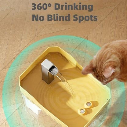 Pet Water Fountain Automatic 4-Stage Filtration – Ultra-Quiet USB Powered Circulating Fresh Water Dispenser with Visible Water Level Window, No Battery Needed, for Cats & Dogs | Home & Travel