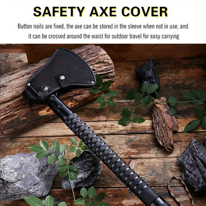 Survival Hatchet Camping Axe Multitool Folding Axe with Hammer Magnesium Fire Starter Flint Rod Emergency Breaching Tool for Camping Hiking Off-Road Outdoor Adventures Multiple Styles