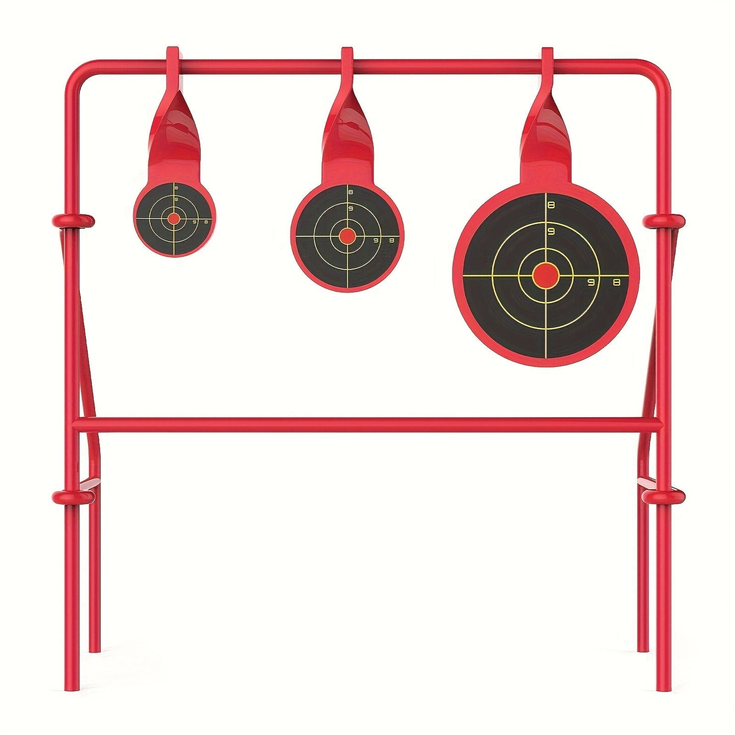 Triple Spinner Shooting Target – .22LR Rimfire Steel, 3 Floating Targets + 15 Bullseye Paper Targets, Foldable & Easy Setup