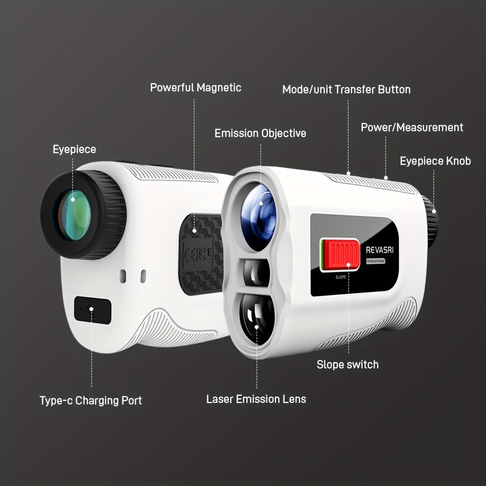 Slope Switch Golf Rangefinder 1000 Yard | 6x Magnification Laser Rangefinder with Flag Lock Vibration, Slope Compensation & Magnetic Strip – Rechargeable Monocular for Golfers