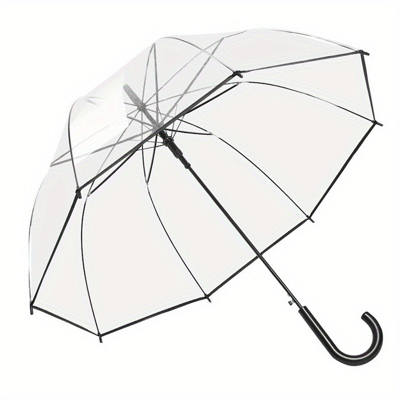Clear Dome Bubble Umbrella 2 Pack Windproof Rainproof Auto Open 47 Inch Wide Canopy 8-Rib PVC Transparent Umbrella for Weddings Proms Graduations Outdoor Events