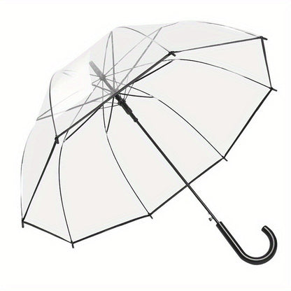 Clear Dome Bubble Umbrella 2 Pack Windproof Rainproof Auto Open 47 Inch Wide Canopy 8-Rib PVC Transparent Umbrella for Weddings Proms Graduations Outdoor Events