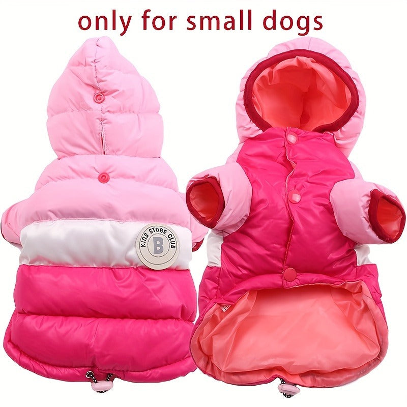 Dog Winter Coat Puffer Jacket Windproof Warm Padded Snow Vest for Small Breeds, Lightweight Outdoor Dog Clothes for Chihuahua Poodle Yorkshire Terrier, Sizes L XL XXL, Orange Blue Pink