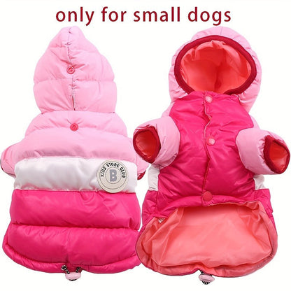 Dog Winter Coat Puffer Jacket Windproof Warm Padded Snow Vest for Small Breeds, Lightweight Outdoor Dog Clothes for Chihuahua Poodle Yorkshire Terrier, Sizes L XL XXL, Orange Blue Pink