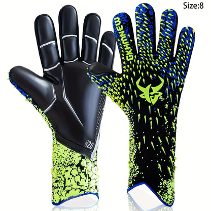 Soccer Goalkeeper Gloves with 4mm Grip Palm - Ventilated Goalie Gloves for Youth & Adults, Flexible Finger Protection, Sizes 6-10, Black Green, Red Green, Blue Pink