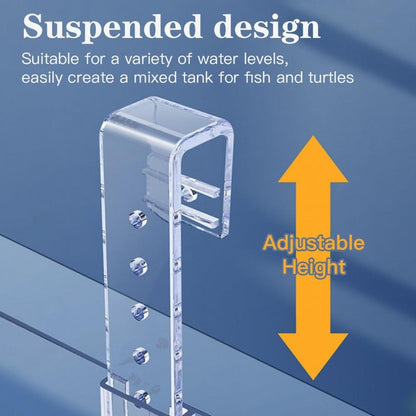 Turtle Basking Platform Acrylic Floating Island – Adjustable Height Climbing Dock with Integrated Ladder | Transparent Perforated Design, Non-Toxic, S/M/L Sizes for Aquatic Turtles & Reptiles