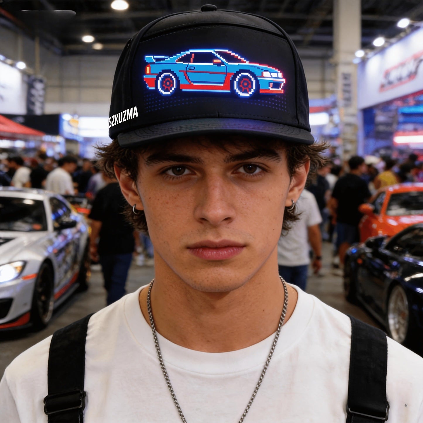Programmable LED Hat with APP Control – Custom Text, Animation & Graffiti Display, USB Rechargeable, Adjustable Fit for Men & Women, Glowing Light-Up Cap for Party, Festival, Wedding & Carnival
