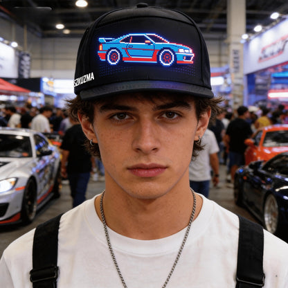 Programmable LED Hat with APP Control – Custom Text, Animation & Graffiti Display, USB Rechargeable, Adjustable Fit for Men & Women, Glowing Light-Up Cap for Party, Festival, Wedding & Carnival