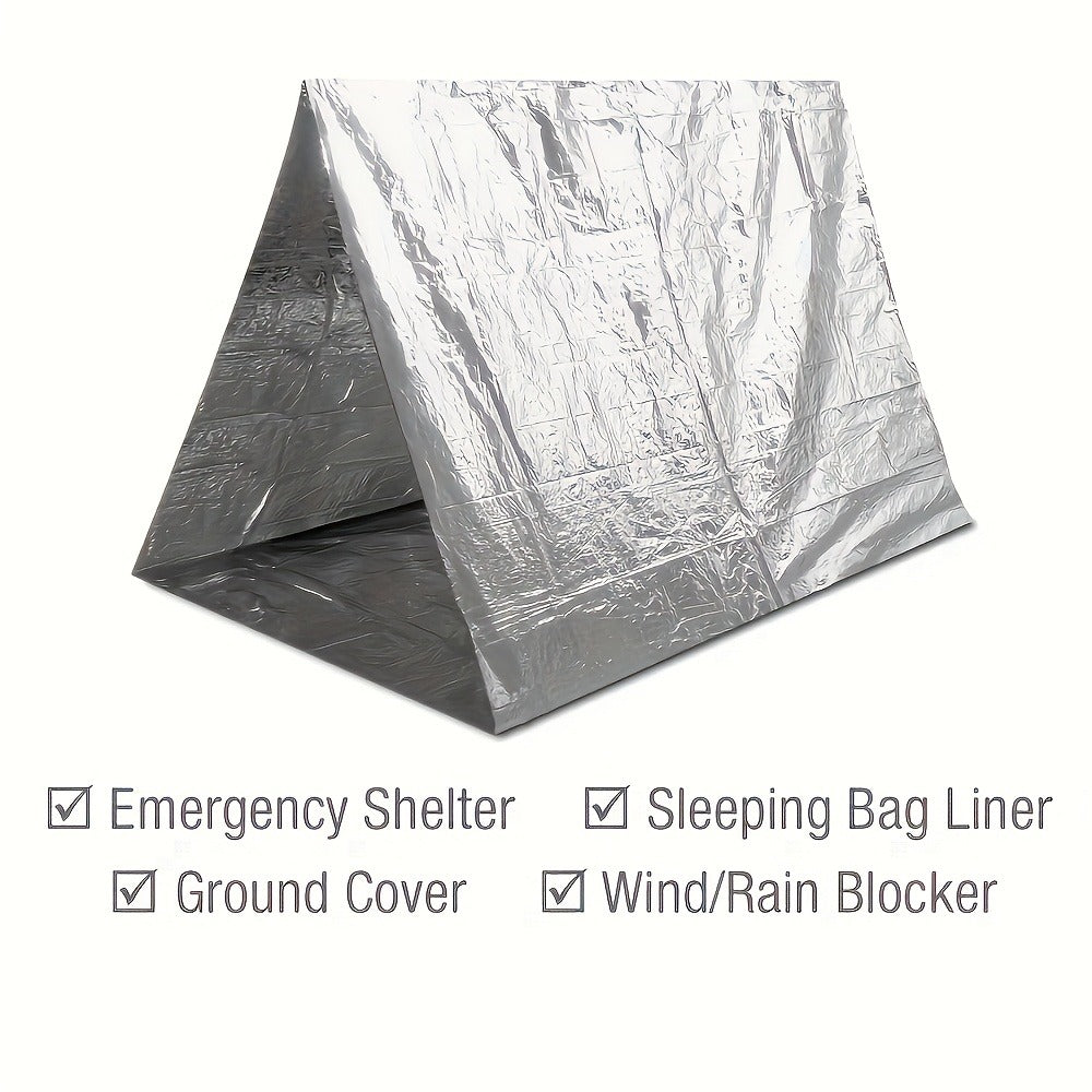Emergency Mylar Thermal Blanket 52"x82" Reflective Foil Survival Blanket for Camping Hiking Outdoor First Aid Kit Weather Protection Ground Cover