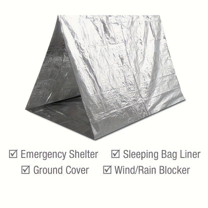 Emergency Mylar Thermal Blanket 52"x82" Reflective Foil Survival Blanket for Camping Hiking Outdoor First Aid Kit Weather Protection Ground Cover