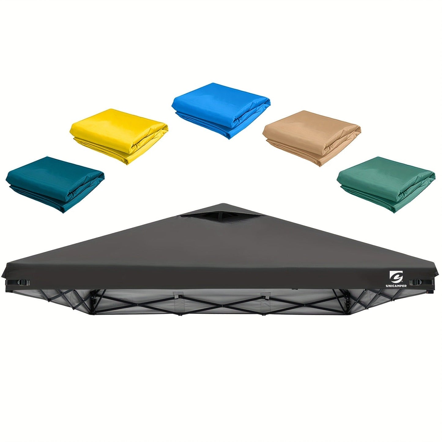 10x10 Canopy Replacement Top Cover for Straight Leg Tents – Ventilation Ports, Instant Shade, 11 Color Options – Waterproof Pop-Up Canopy Top for Camping, Outdoor Events & Backyard (Top Cover Only)