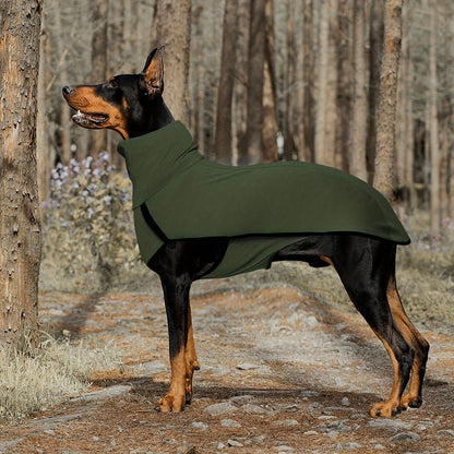 High Neck Dog Coat Warm Pullover – Solid Color Woven Polyester Pet Jacket, Machine Washable, All-Season Fall & Winter Dog Apparel for Small Medium Large Breeds, Colors: Burgundy, Navy, Green, Sizes XL–4XL