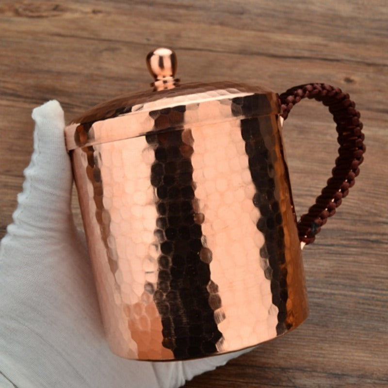 Moscow Mule Mug Hammered Copper 550ML – 100% Handcrafted Pure Solid Brass Cup with Rose Gold Finish | Heavy Gauge Traditional Cocktail Mug for Moscow Mule, Beer & Cold Drinks