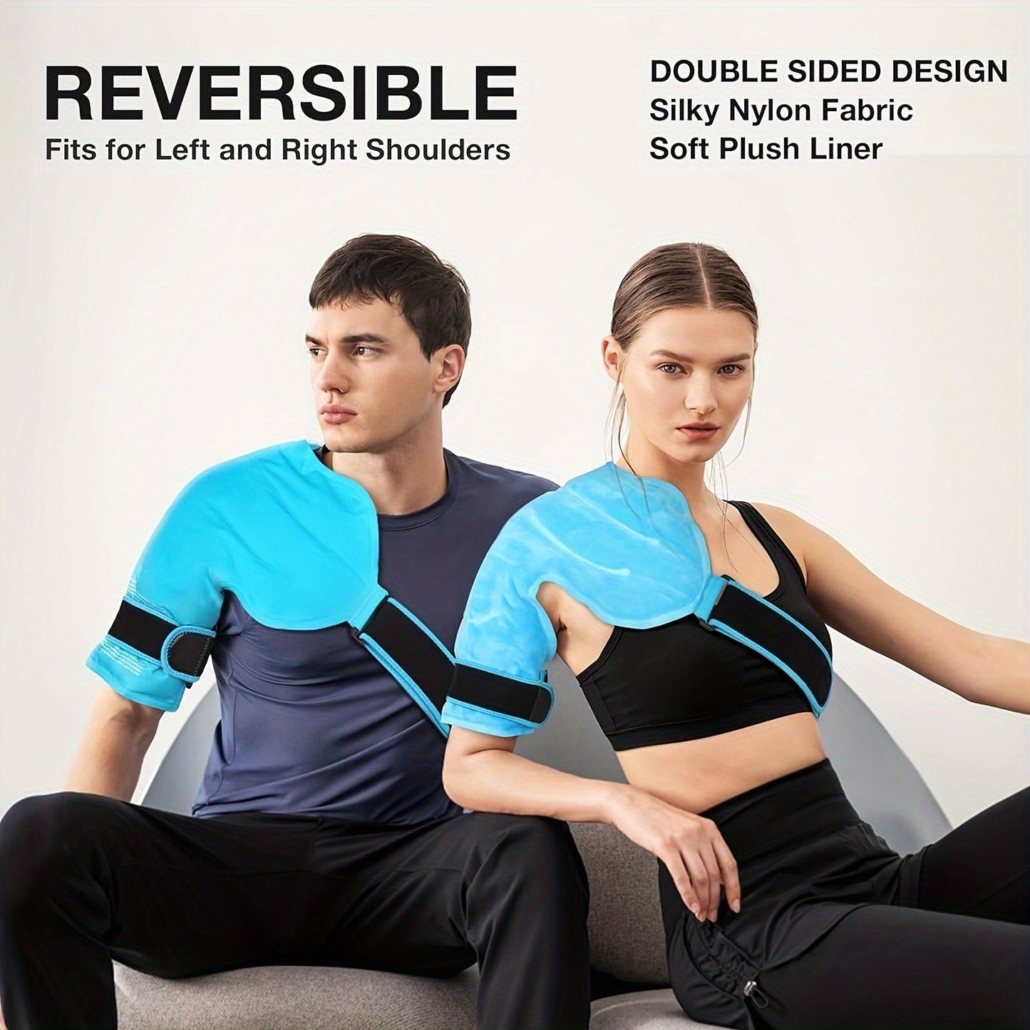 Shoulder Ice Pack Wrap Hot Cold Therapy Gel Pack Reusable Rotator Cuff Compress Adjustable Strap Hands-Free Pain Relief for Athletes Gym Home Recovery