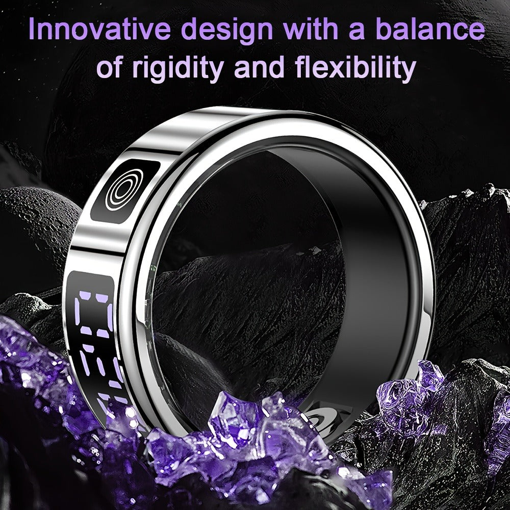 Stainless Steel Smart Ring | Fitness Monitor USB Charging Gift
