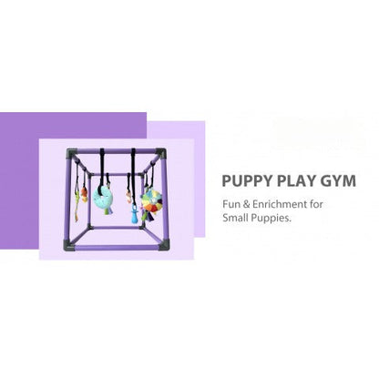Puppy Gym Jungle Playground with Hammock – 8 Hanging Interactive Toys to Keep Puppies Busy & Stimulated
