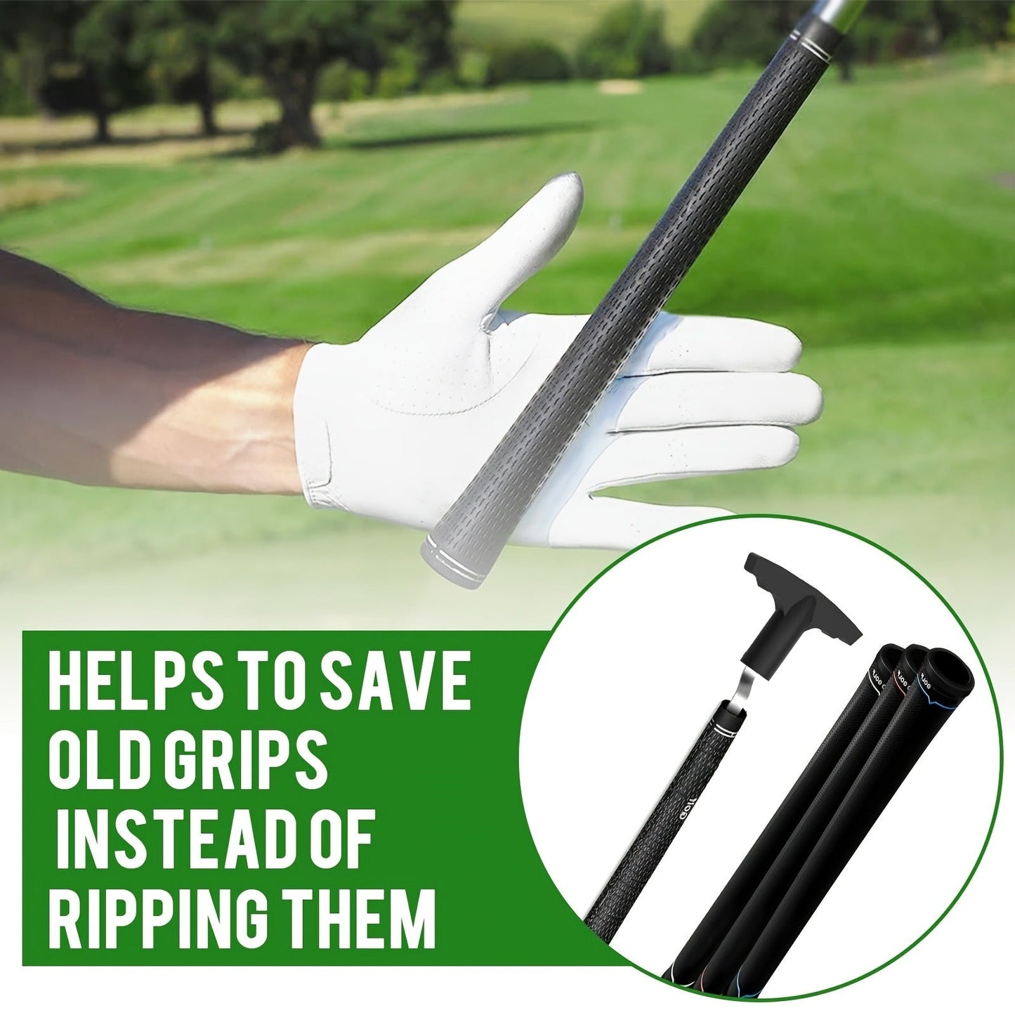 V-Groove Golf Grip Removal Tool High Carbon Steel T-Handle Grip Remover Saver 11 Inch Regripping Tool for Golf Club Shaft Grip Replacement Easy Grip Removal for All Golfers
