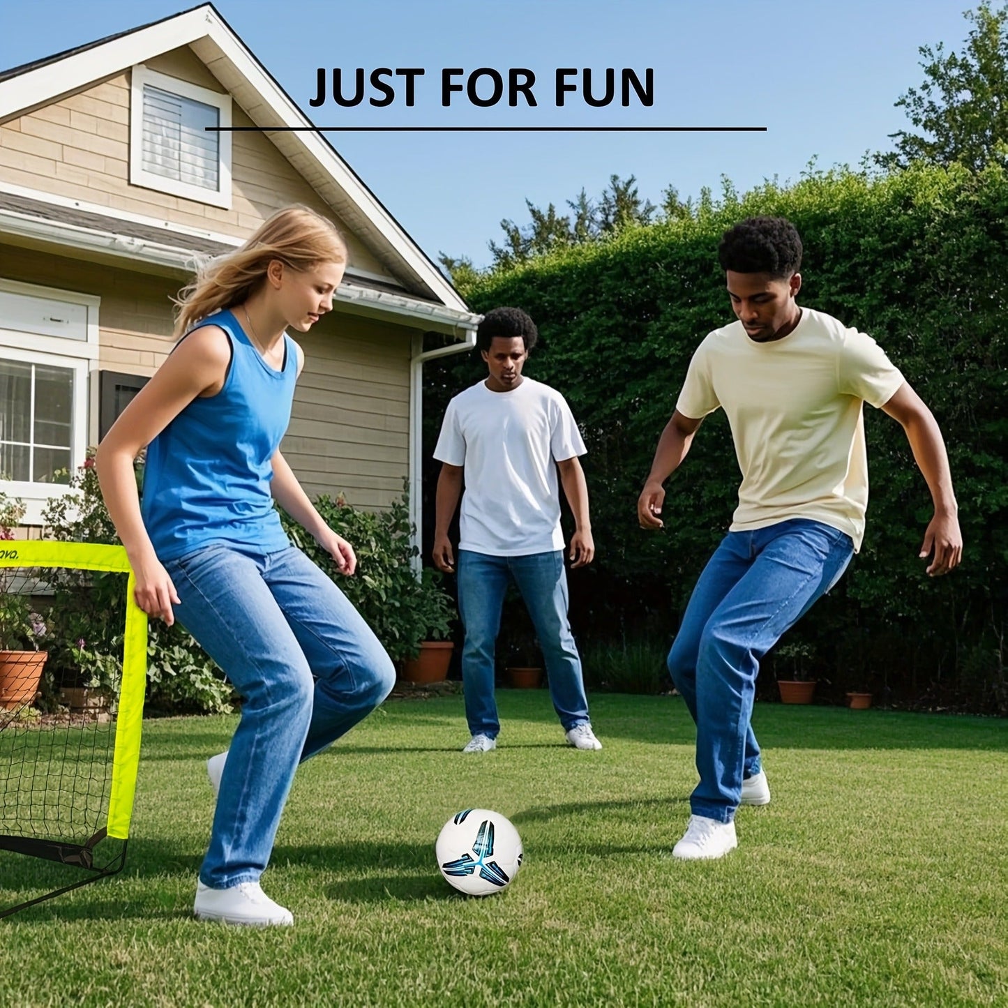 Portable Soccer Goals Set of 2 with Nets 4'x3' Backyard Indoor Outdoor Soccer Goal Kit with 2 Soccer Balls Pump and Carrying Bag for Kids Adults Training Practice