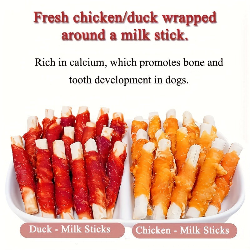 Dog Treats High Protein Training Sticks Chicken Duck Sweet Potato Milk Flavor Healthy Digestible Reward Snacks for Small Medium Large Dogs 200g 400g