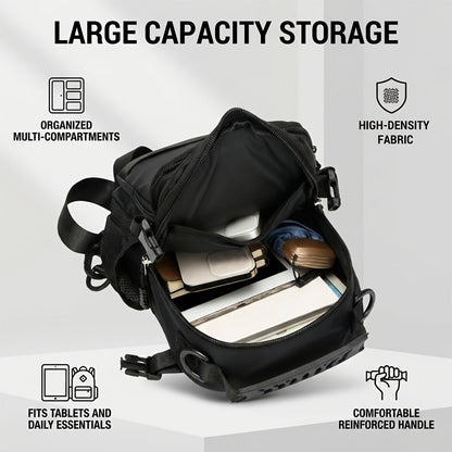 Crossbody Chest Bag Unisex Multipurpose Shoulder Sling Bag with Adjustable Strap Zipper Closure Versatile Carry Styles for Daily Use Travel Outdoor Black Grey