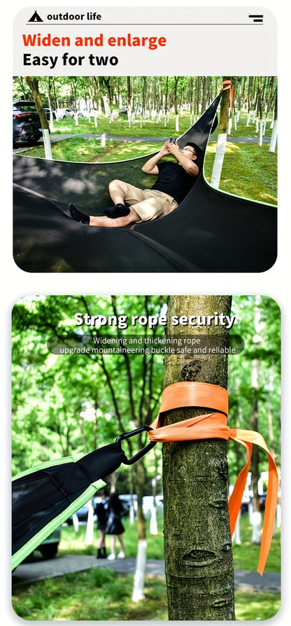 Outdoor Triangle Hammock Multi-Person – Large Aerial Tree Tent, Mesh Swing Camping Hammock for Backyard, Camping & Relaxing – Durable Hanging Hammock for Adults & Kids