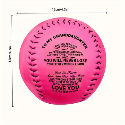Inspirational PU Softball Gift for Granddaughter Birthday Christmas