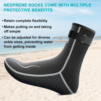 Neoprene Wetsuit Socks 3.5mm – High & Low Cut Water Booties, Non-Slip Anti-Abrasion for Diving Snorkeling Kayaking Beach Volleyball Surfing, S-XXL