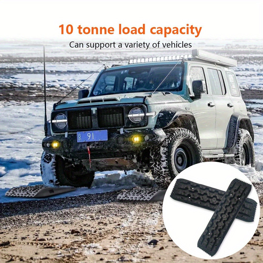 Vehicle Recovery Traction Boards 2-Pack – Heavy-Duty Anti-Slip Off-Road Escape Boards for Snow, Mud & Sand, Reinforced PP Material, 10-Ton Load Capacity, Emergency Self-Rescue for 4WD & SUV