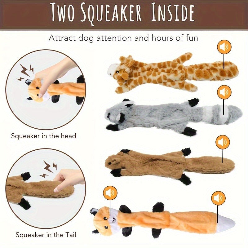 Squeaky Dog Chew Toys Set - Durable Interactive Rubber Chew Toys for Small Medium Large Dogs, Puppy Teething & Teeth Cleaning Toy Pack, Boredom Relief Pet Companion Gift