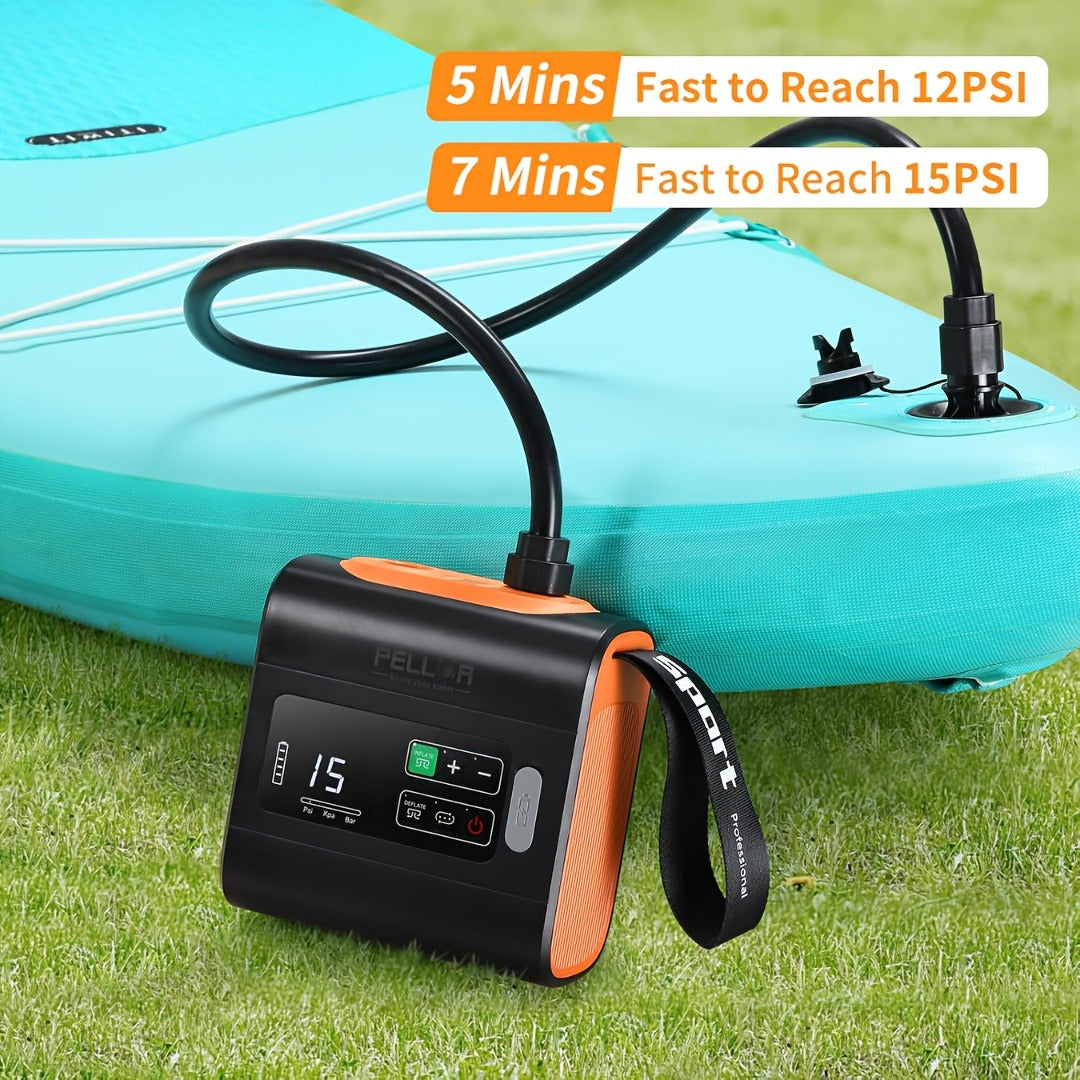 Smart High-Pressure Air Pump, LCD Auto-Stop & USB Fast Charge