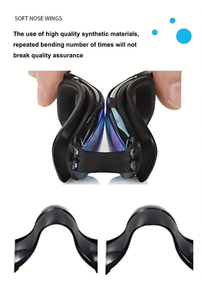 Anti-Fog Racing Swim Goggles Set 6-in-1 - HD UV Protection Silver Coated PC Lens, Waterproof PU Swim Cap, Nose Clip, Earplugs, Goggle Case & Storage Bag for Adult Men Women Pool Training Competition