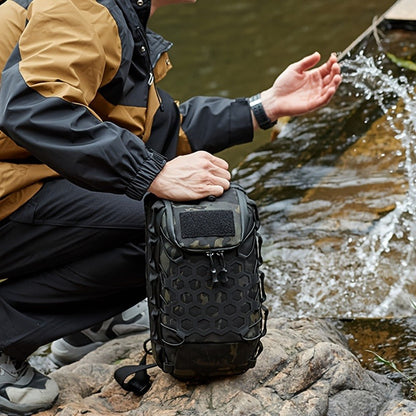 MOLLE Shoulder Bag – Large Capacity Tactical Chest Pack, Waterproof Nylon EDC Crossbody Bag for Hiking, Cycling, Fishing & Camping, Multi-Compartment, Adjustable Strap