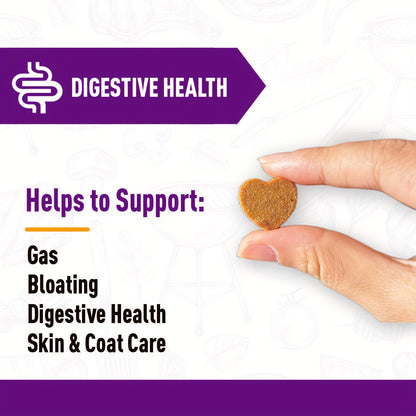 Dog Probiotic & Digestive Enzyme Chews with Prebiotics – Gut Health, Skin Sensitivity Support & Digestive Balance Soft Chew Supplement for Dogs, 30 Chews (75g) or 120 Chews (300g)