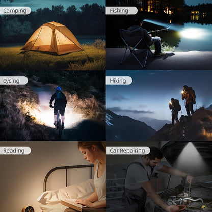 COB Pocket Flashlight USB-C Rechargeable, WARSUN T7 120LM LED Torch with 5 Modes, COB Side Light, Compact EDC Flashlight, Fast Charging, Aluminum Alloy, for Camping Reading Emergency Everyday Carry