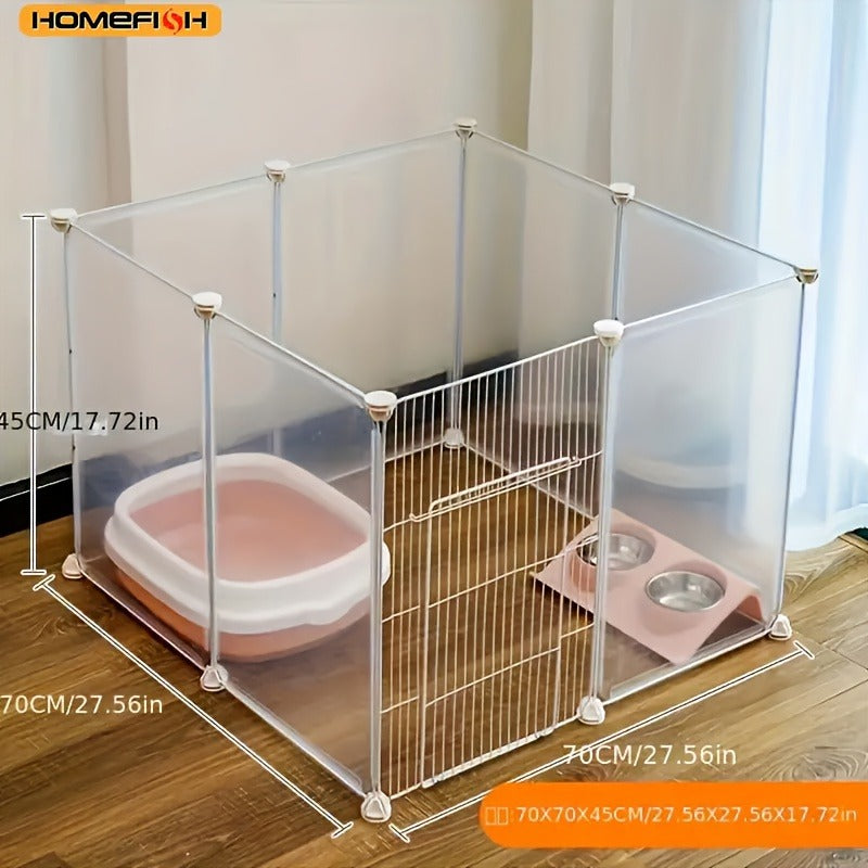 Modular Pet Playpen with Door – Indoor Exercise Pen & Fence for Small Dogs, Cats & Rabbits | 10, 12 & 16 Panel Sets
