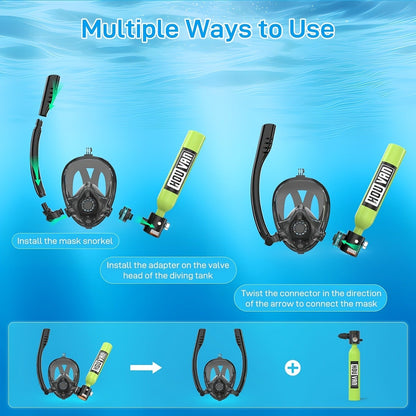 Aluminum Alloy Mini Diving Tank 0.5L – Portable Scuba Oxygen Cylinder with Regulator for Underwater Photography Snorkeling Recreation Leisure Diving Adults
