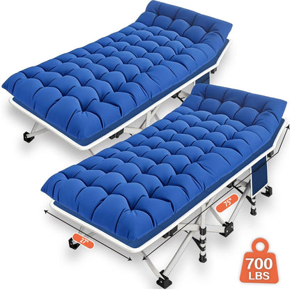 Folding Camping Cot with Mattress – XXL Heavy Duty Portable Sleeping Bed with Carry Bag, 700–900 lbs Capacity, 36×80 Inch Pad, Guest Bed for Adults, Easy Setup for Outdoor Camping Travel Backpacking