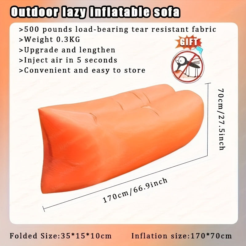 Inflatable Air Sofa Outdoor Camping Lounger 440LB Heavy Duty Quick Inflate Portable Lazy Bag Sofa Bed with Carry Bag Lightweight Compact for Beach Hiking Music Festival Travel 6 Colors
