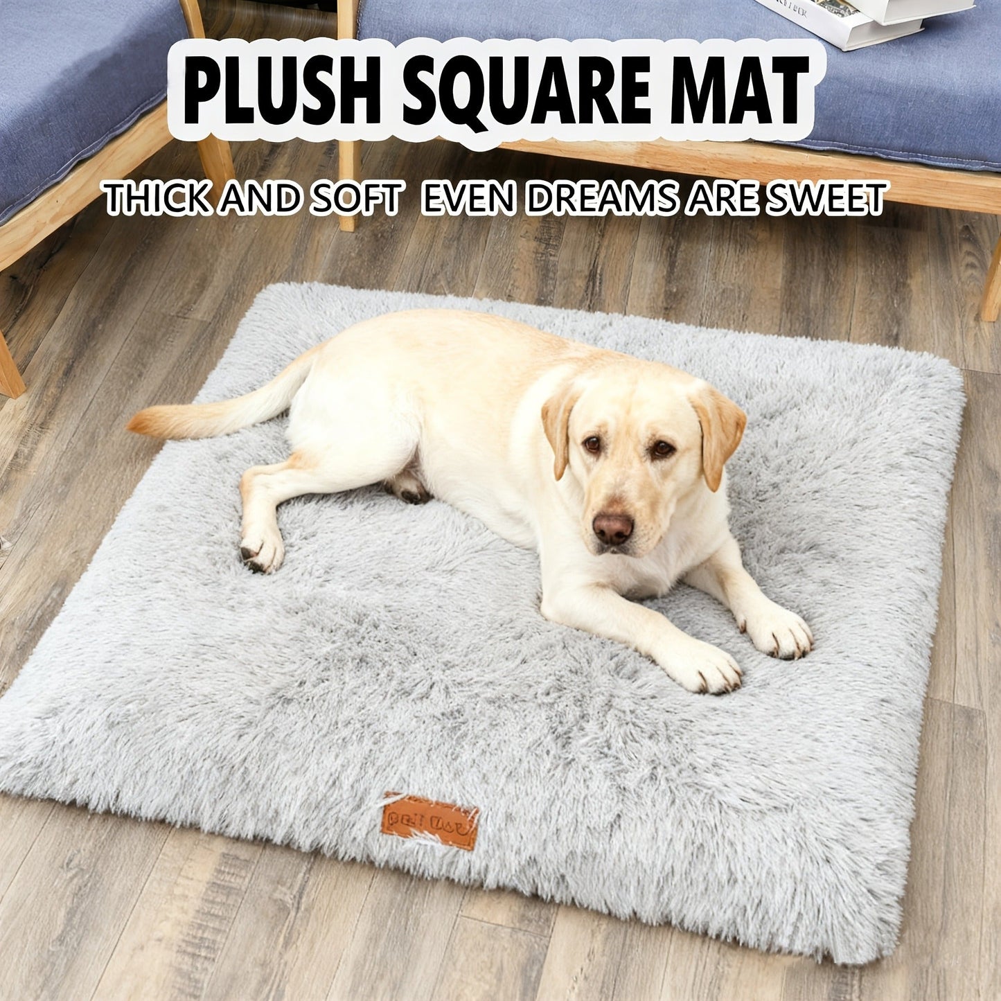 Fleece-Lined Dog Bed & Cat Mat – Thickened Warm Washable Square Pet Bedding for All Breeds | S, M, L, XL, XXL