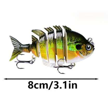 Fishing Lure Set 3pcs Realistic 6-Section Swimbait – Multi-Jointed Hard Bait for Bass, Trout, Pike & Freshwater Fish | Lifelike Swimming Action Crankbait Fishing Tackle