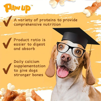Chicken & Duck Wrapped Bone Biscuits Dog Treats – Hypoallergenic Grain-Free High Protein Low Fat for Small Medium Large Dogs