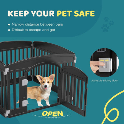 Foldable Dog Playpen & Indoor Outdoor Pet Fence – Portable, Easy to Clean, 4-Panel & 6-Panel, White & Black