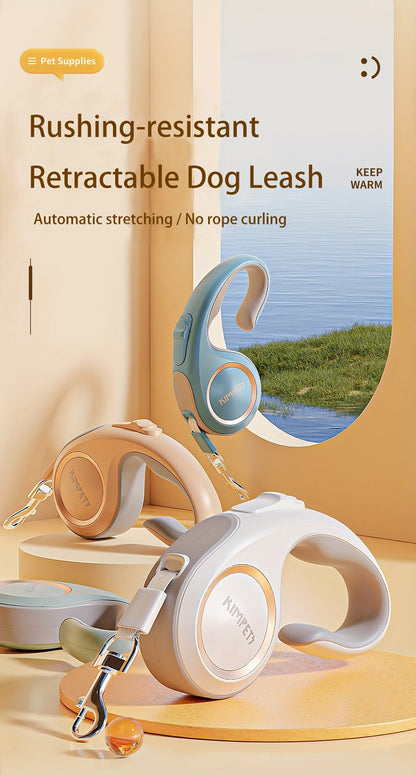 Retractable Dog Leash 16Ft – 360° Tangle-Free with One-Key Lock & Ergonomic C-Shaped Handle | M & L | 3 Colors