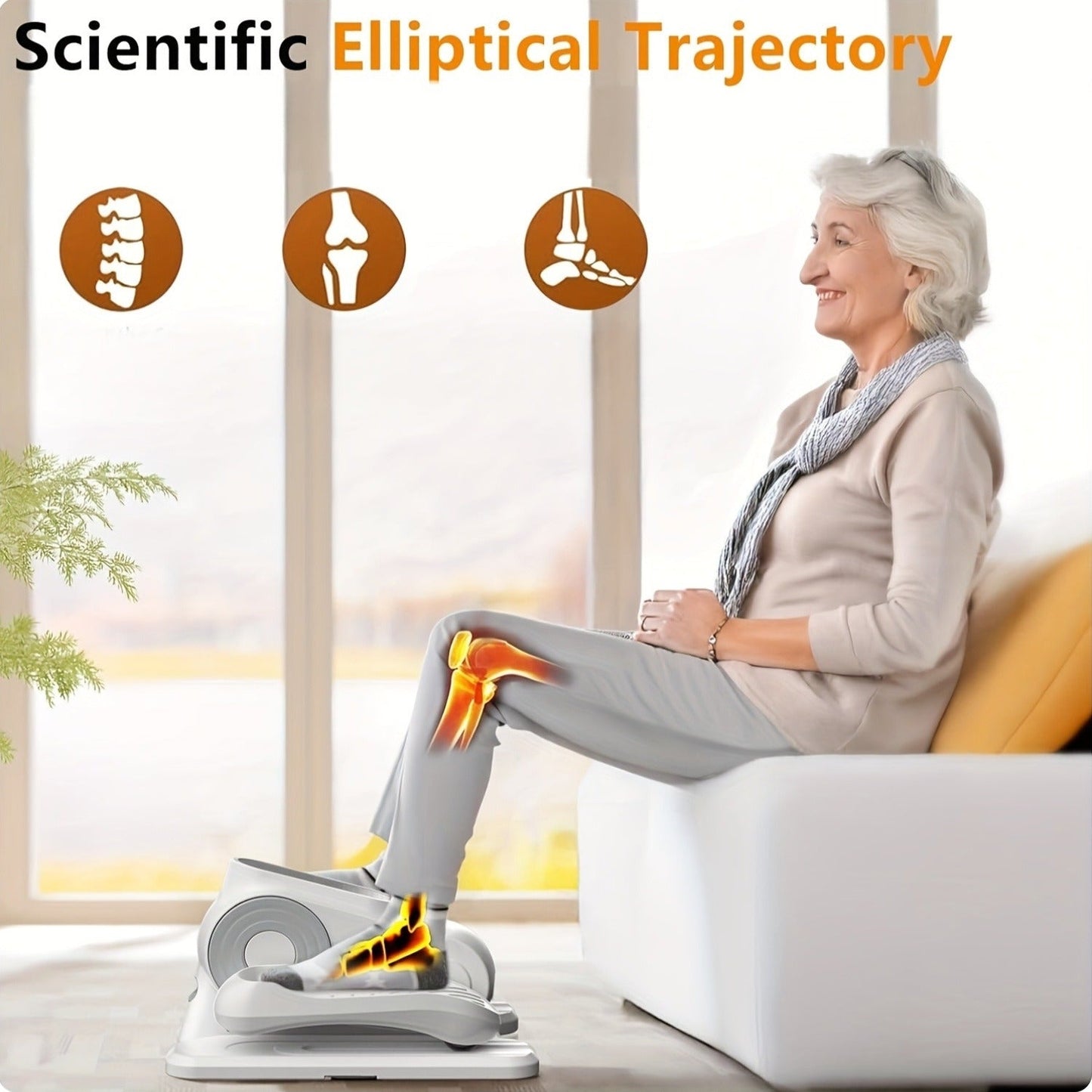 Under Desk Elliptical Machine – 12-Speed Electric Seated Leg Exerciser, Quiet & Portable Foot Pedal Trainer with Remote, for Seniors & Home Office Workouts